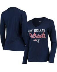 G-III 4Her by Carl Banks - New England Patriots Post Season Long Sleeve V-neck T-shirt - Lyst