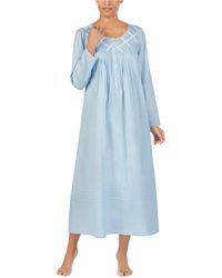 Eileen West Cotton Pintuck Ballet Nightgown - Blue