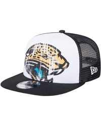 KTZ - White/black Jacksonville Jaguars Distressed 9fifty A-frame Snapback Hat - Lyst