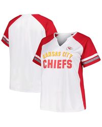 Fanatics - Branded White/red Kansas City Chiefs Plus Size Color Block T-shirt - Lyst
