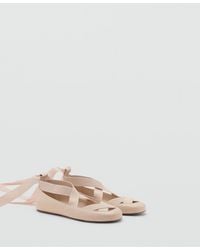 Mango - Criss-cross Strap Ballet Flats - Lyst