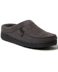 Dearfoams - Brendan Perforated Microsuede Moc Toe Clog Slippers - Lyst