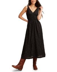Lucky Brand - Printed V-neck Smocked-waist Maxi Dress - Lyst
