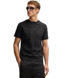 BOSS - Boss By Circle Jacquard Relaxed-fit T-shirt - Lyst