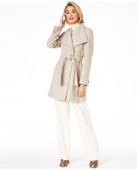 calvin klein belted asymmetric front coat