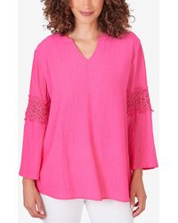 Ruby Rd. - Petite Lace-embellished Top - Lyst