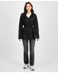 Rains - Tie-waist Snap-front Hooded Rain Coat - Lyst