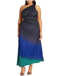 City Chic - Plus Size Aliza Print Pleat Maxi Dress - Lyst