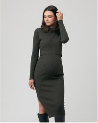 Ripe Maternity - Maternity Nella Long Sleeve Rib Nursing Knit Dress - Lyst