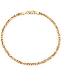 Giani Bernini Wheat Link Ankle Bracelet In 18k Gold-plated Sterling Silver, Created For Macy's - Metallic