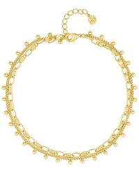 And Now This - Double 18k Plated Or Silver Plated Chain Anklet - Lyst