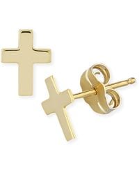 Macy's - Flat Cross Stud Earrings - Lyst