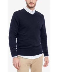 Tommy Hilfiger - Essential Solid V-neck Sweater - Lyst