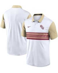 Nike - White/gold Florida State Seminoles Athletic Prep Alt Logo Vapor Performance Polo Shirt - Lyst