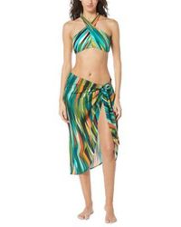 Vince Camuto - Printed Cross Front Bikini Top Bottom Tie Front Cover Up Skirt - Lyst