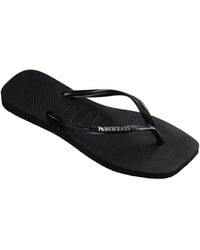Havaianas - Slim Square Logo Metallic Sandals - Lyst
