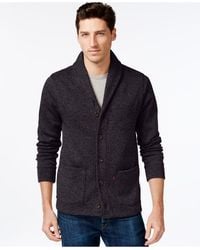 levi's men's reverve geometric fleece cardigan