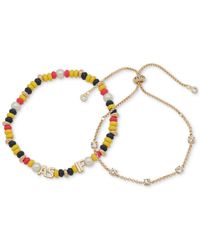 Clueless - Gold-tone 2-pc. Set Crystal Slider & As If Mixed Bead Stretch Bracelets - Lyst