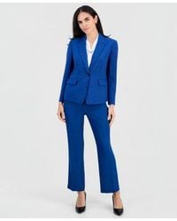 Kasper - Petite Peak Lapel One Button Jacket Sleeveless Neck Tie Top Mid Rise Front Pocket Trouser Pants - Lyst