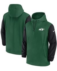 Nike - Green/black New York Jets 2024/25 Sideline Pre-game Player 1/2-zip Hoodie Jacket - Lyst