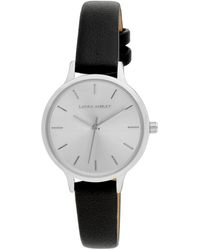 Laura Ashley - Clean Black Faux Leather Watch 30mm - Lyst