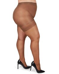 Memoi - Plus Size Curvy Silky Sheer Control Top Pantyhose Mm-2210 - Lyst