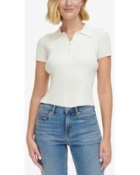 Calvin Klein - Petite Ribbed Polo Shirt - Lyst