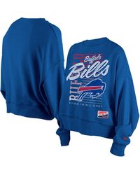 KTZ - Buffalo Bills Oversized Throwback Mineral Wash Crew Neck Sweatshirt - Lyst