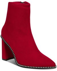 Bar Iii Laynee Block-heel Dress Booties, Created For Macy's - Red