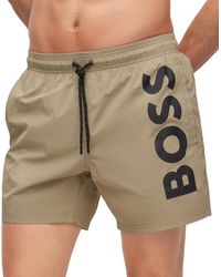 BOSS - Boss By Quick-drying Large Contrast Logo Swim Shorts - Lyst