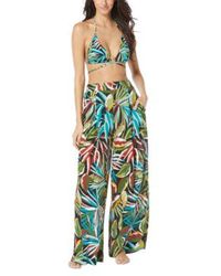 Vince Camuto - Printed Ring Strappy Bikini Top Wide Leg Cover Up Pants - Lyst