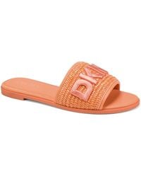 DKNY - Winslet Slide Flat Sandals - Lyst