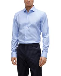BOSS - Boss By Stretch-cotton Twill Regular-fit Dress Shirt - Lyst