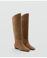 Mango - High-leg Suede Boots - Lyst