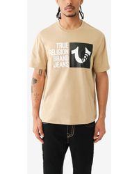 True Religion - Short Sleeve Relaxed Chain Embro Tee - Lyst