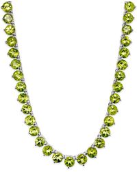 Macy's - Sterling Silver Necklace, Peridot Continuous Necklace (40 Ct. T.w.) - Lyst