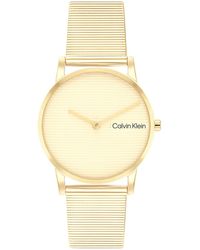 Calvin Klein - Ck Feel -tone Stainless Steel Mesh Watch 30mm - Lyst
