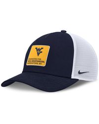 Nike - Navy/white West Virginia Mountaineers 2025 On-field Rise Engineered Trucker Adjustable Hat - Lyst