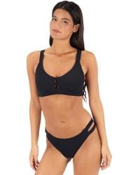 Hurley - Max Solid Pull-on Strappy Bikini Top - Lyst