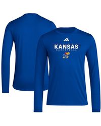 adidas - Kansas Jayhawks Locker Practice Football Pre-game Long Sleeve T-shirt - Lyst