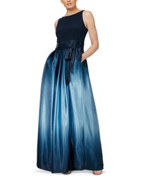 Sl Fashions - Ombre Satin Bow Sash Gown - Lyst