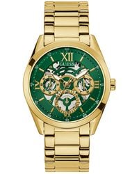 Guess - Multi-function Gold-tone Stainless Steel Watch 42mm - Lyst