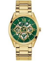 Guess - Multi-function Gold-tone Stainless Steel Watch 42mm - Lyst