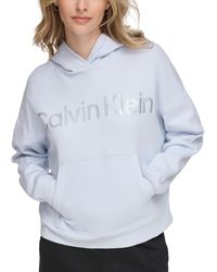 Calvin Klein - Metallic-logo Dropped-shoulder Hoodie - Lyst