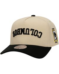 Mitchell & Ness - Cream/black Columbus Crew Upside Down Pro Pinch Snapback Hat - Lyst