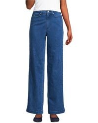 Lands' End - Petite Soft Denim High Rise Wide Leg Braided Jeans - Lyst