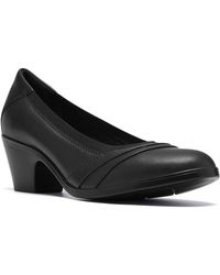 Clarks - Emily 2 Gracie Block Heel Round Toe Leather Pumps - Lyst