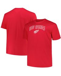 Profile - Detroit Wings Big And Tall Arch Over Logo T-shirt - Lyst