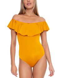 Trina Turk - Monaco Off-the-shoulder Ruffled One-piece Swimsuit - Lyst