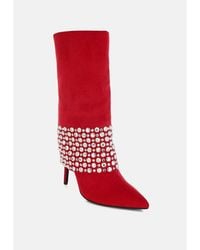 LONDON RAG - Basso Party Diamante Studded Stiletto Boots - Lyst